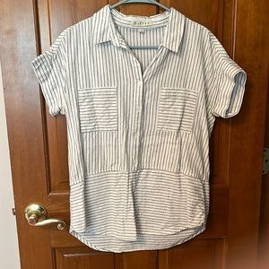 Francesca’s Harper Striped Button-up Top 100% Cotton
